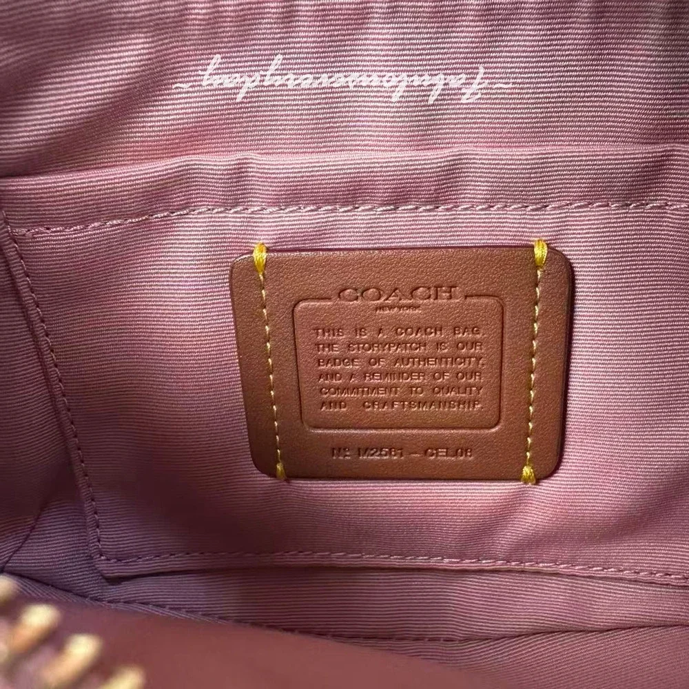 Coach Mini Payton Bag In Pebbled Leather/Gold/Pink Petal CEL08 NWT